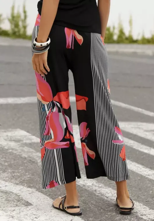 New LASCANA Culotte Schwarz-Rot-Bedruckt