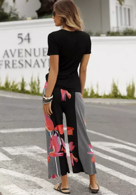 New LASCANA Culotte Schwarz-Rot-Bedruckt