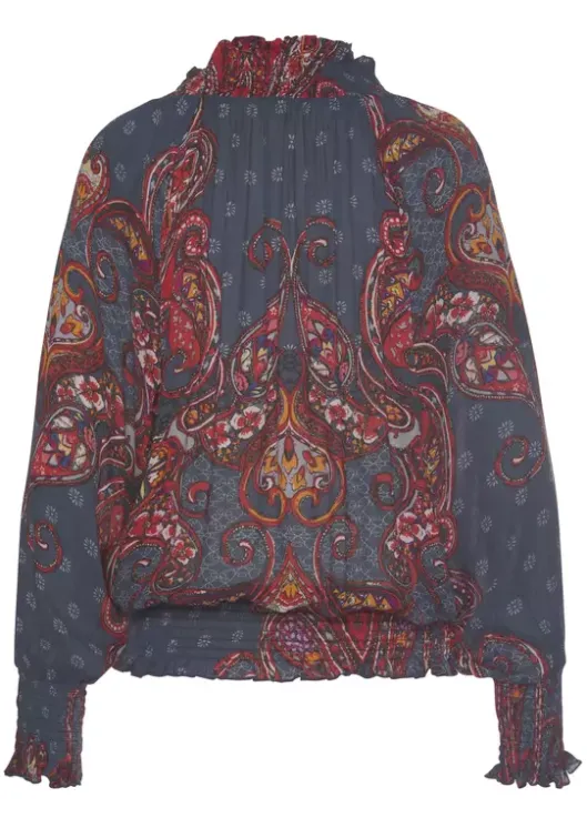 Online LASCANA Druckbluse Blau-Rot-Bedruckt