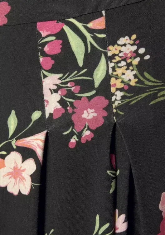Outlet Vivance Druckkleid Schwarz-Pink-Bedruckt
