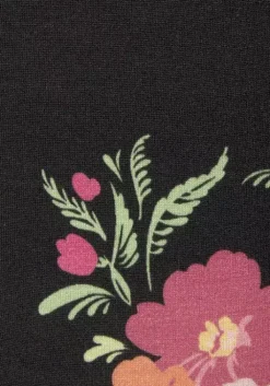 Outlet Vivance Druckkleid Schwarz-Pink-Bedruckt