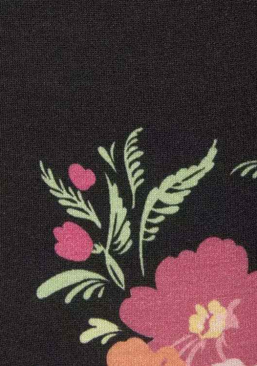 Outlet Vivance Druckkleid Schwarz-Pink-Bedruckt
