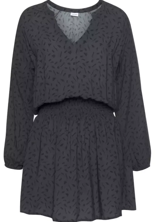 Outlet LASCANA Druckkleid Anthrazit-Schwarz-Bedruckt