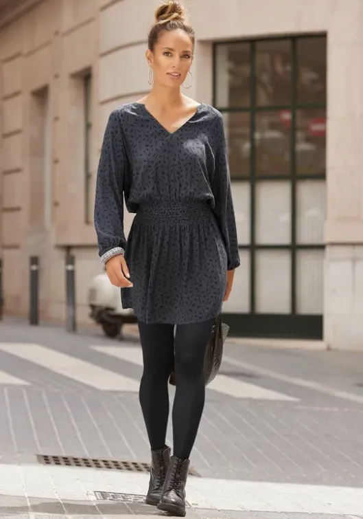 Outlet LASCANA Druckkleid Anthrazit-Schwarz-Bedruckt