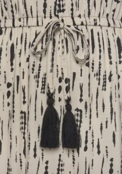 Sale s.Oliver Druckkleid Beige-Schwarz-Bedruckt