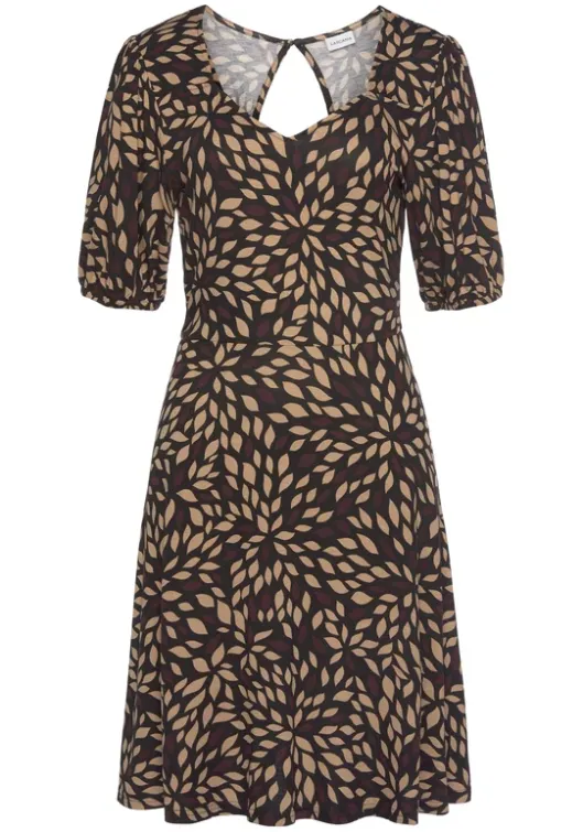 Discount LASCANA Druckkleid Braun-Bedruckt