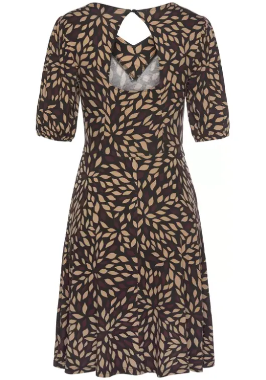 Discount LASCANA Druckkleid Braun-Bedruckt