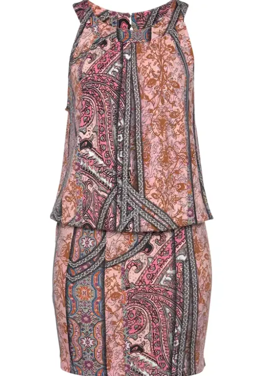 Discount Buffalo Druckkleid Rosa-Bedruckt