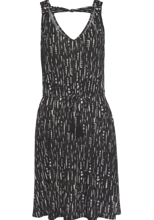 New s.Oliver Druckkleid Schwarz-Beige-Bedruckt