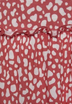 Online Beachtime Druckkleid Rot-Weis-Bedruckt