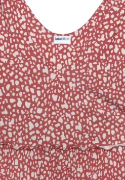 Online Beachtime Druckkleid Rot-Weis-Bedruckt