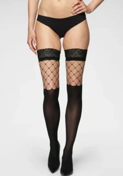 Clearance petite fleur gold Halterlose Feinstrumpfe 1X Schwarz
