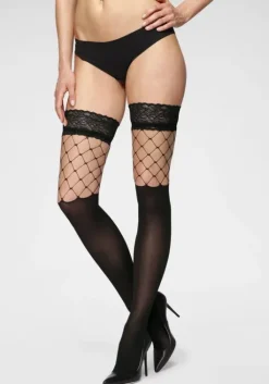 Clearance petite fleur gold Halterlose Feinstrumpfe 1X Schwarz