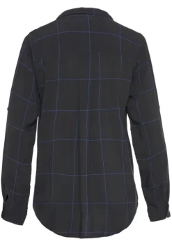 Outlet LASCANA Hemdbluse Schwarz-Blau