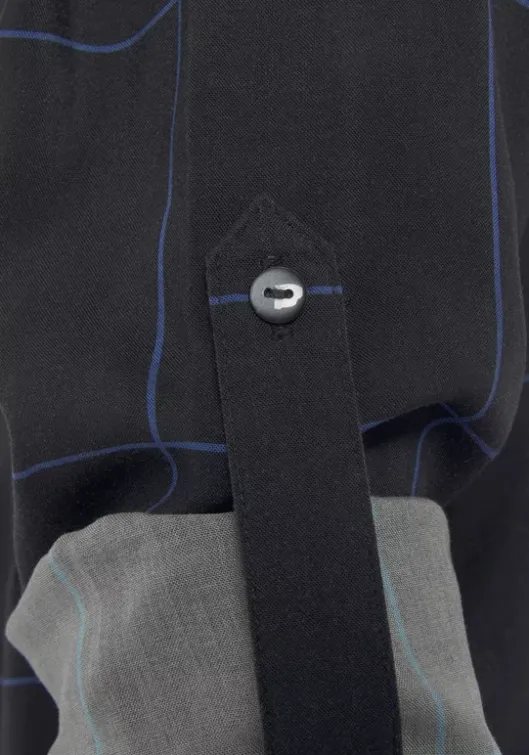 Outlet LASCANA Hemdbluse Schwarz-Blau