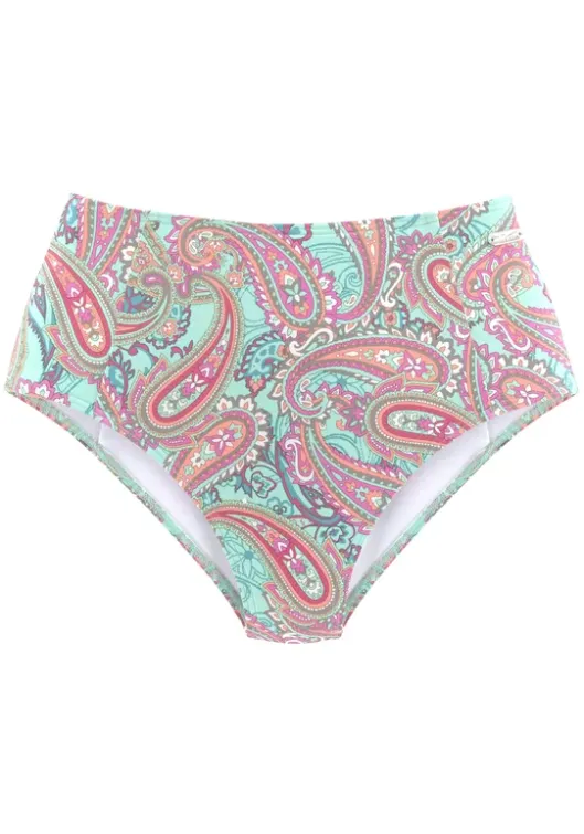 New Venice Beach Highwaist-Bikini-Hose"Paislee" Mint-Bedruckt