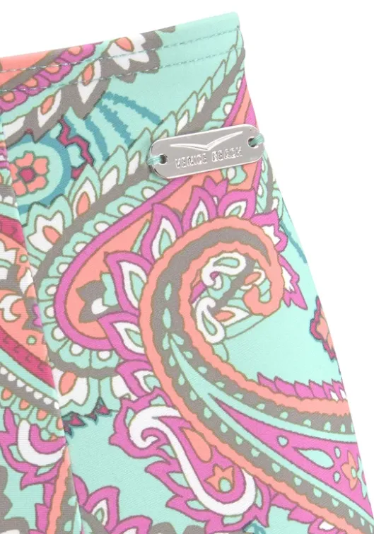 New Venice Beach Highwaist-Bikini-Hose"Paislee" Mint-Bedruckt