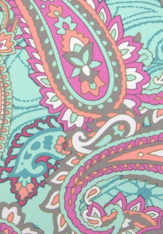 New Venice Beach Highwaist-Bikini-Hose"Paislee" Mint-Bedruckt