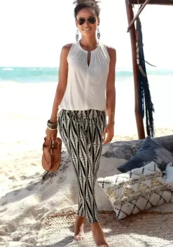 LASCANA 7/8-Hose Schwarz-Sand-Bedruckt