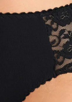 Hot petite fleur Huftslip Schwarz, Weis