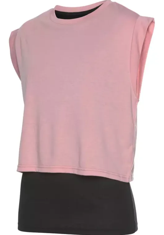 Sale LASCANA ACTIVE 2-In-1-Shirt"Tropical" Rosa-Schwarz