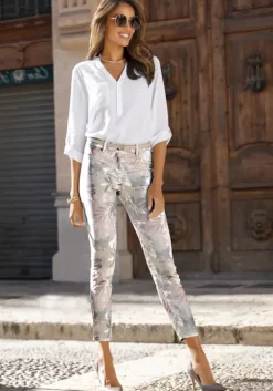Discount LASCANA 7/8-Jeggings Creme-Bedruckt