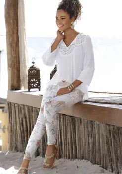 Discount LASCANA 7/8-Jeggings Weis-Bedruckt