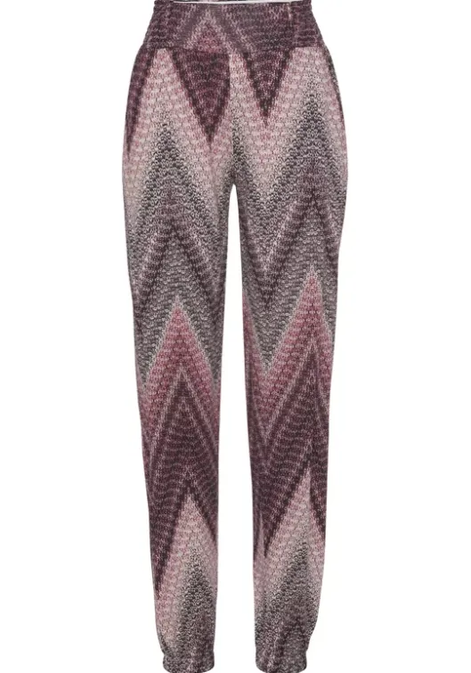 Best LASCANA Jerseyhose Sand-Bordeaux Bedruckt
