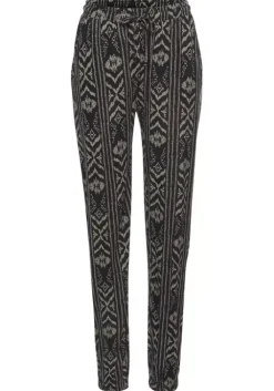 Clearance LASCANA Jerseyhose Schwarz-Creme-Bedruckt