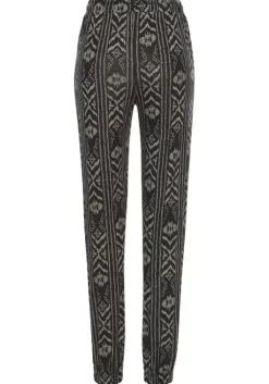 Clearance LASCANA Jerseyhose Schwarz-Creme-Bedruckt