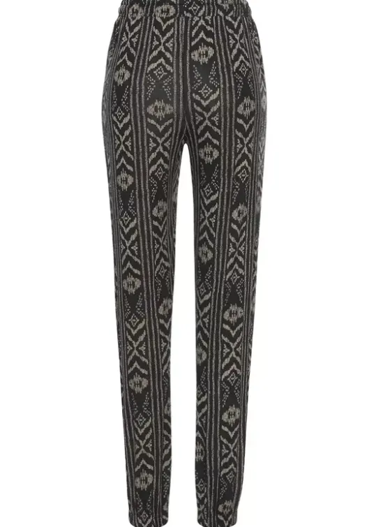 Clearance LASCANA Jerseyhose Schwarz-Creme-Bedruckt