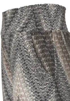 LASCANA Jerseyhose Schwarz-Braun-Creme Bedruckt