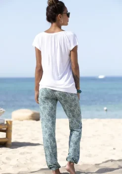Outlet Vivance Jerseyhose Grun-Bedruckt