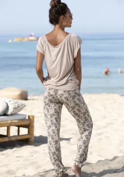 Vivance Jerseyhose Beige-Bedruckt