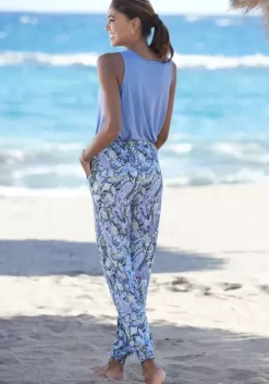 New LASCANA Jerseyhose Blau-Bedruckt