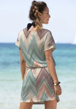 Sale LASCANA Jerseykleid Grun-Rostorange-Aubergine-Bedruckt