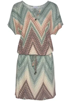 Sale LASCANA Jerseykleid Grun-Rostorange-Aubergine-Bedruckt