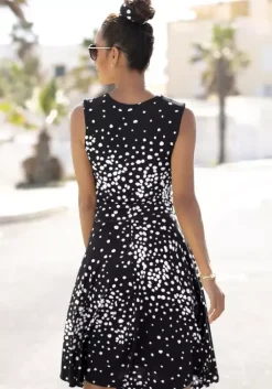 Vivance Jerseykleid Schwarz-Weis-Bedruckt