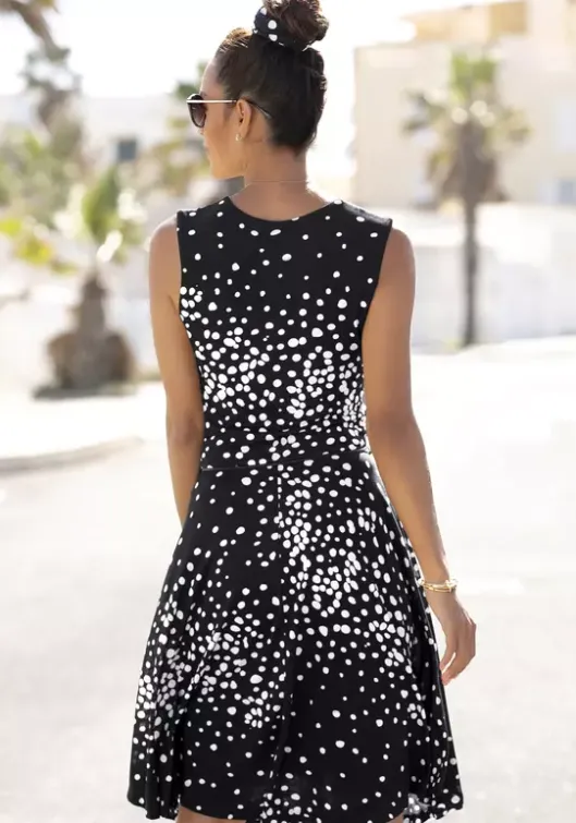 Vivance Jerseykleid Schwarz-Weis-Bedruckt