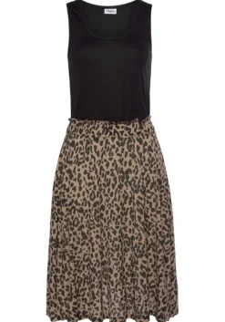 Online Buffalo Jerseykleid Schwarz-Leo-Bedruckt