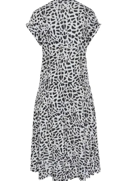 Best LASCANA Jerseykleid Creme-Schwarz Bedruckt