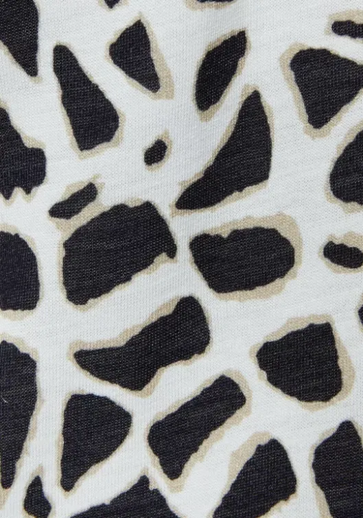Best LASCANA Jerseykleid Creme-Schwarz Bedruckt