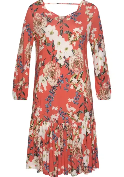 Online s.Oliver Jerseykleid Koralle-Bedruckt
