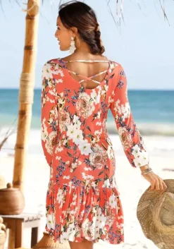Online s.Oliver Jerseykleid Koralle-Bedruckt