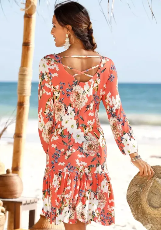 Online s.Oliver Jerseykleid Koralle-Bedruckt