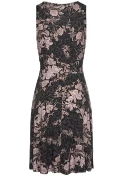 Online Vivance Jerseykleid Schwarz-Rose-Bedruckt
