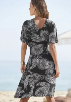 Vivance Jerseykleid Schwarz-Weis Bedruckt