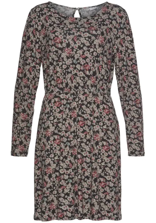 Clearance LASCANA Jerseykleid Schwarz-Bedruckt