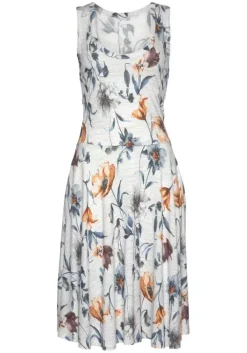 Outlet Vivance Jerseykleid Grau-Meliert-Bedruckt