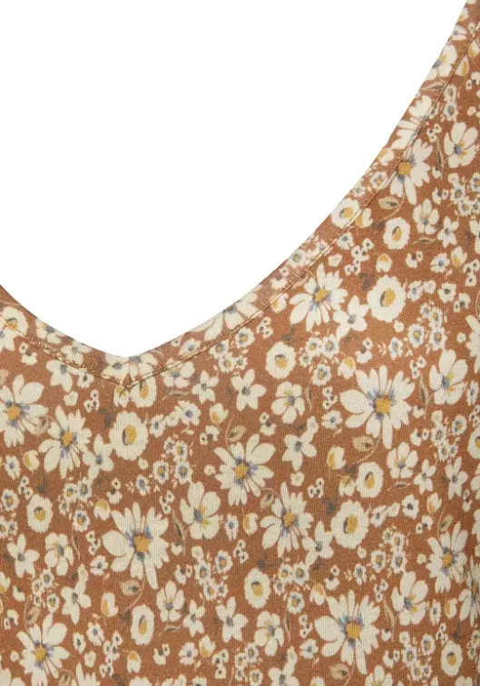 Discount Buffalo Jerseykleid Braun-Creme-Bedruckt